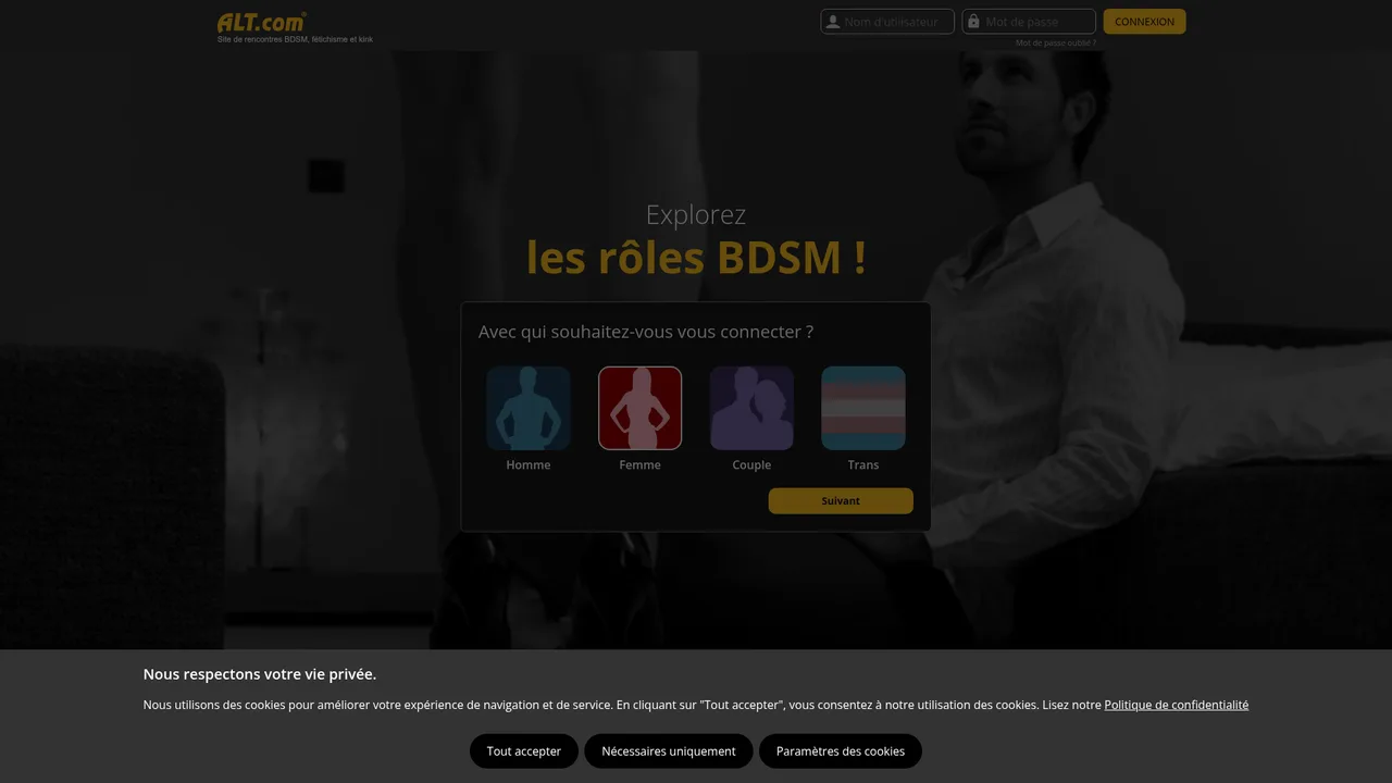 Page d'accueil de Alt.com